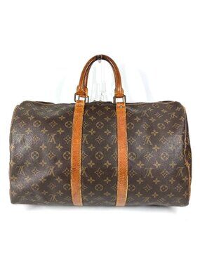 Louis Vuitton Boston Bag Keepall 45 Monogram Canvas Brown